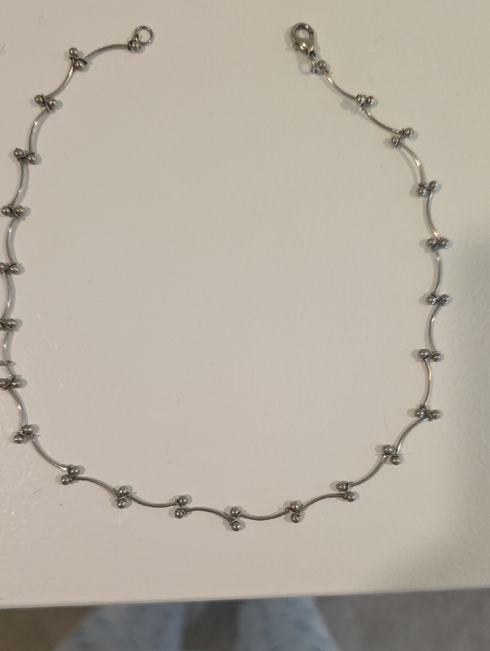Delicate Silver Bead-Link Women's Necklace